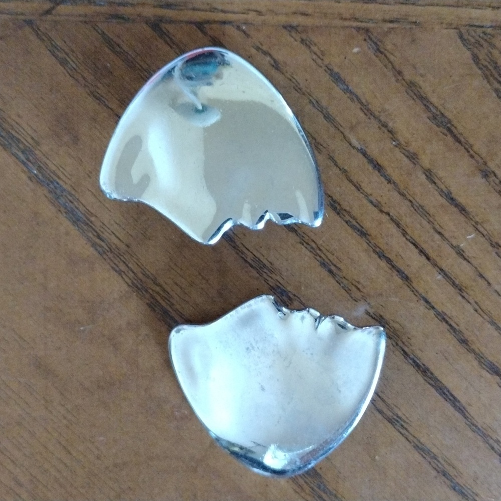 Face Profile Clip On Earrings in Silver Tone